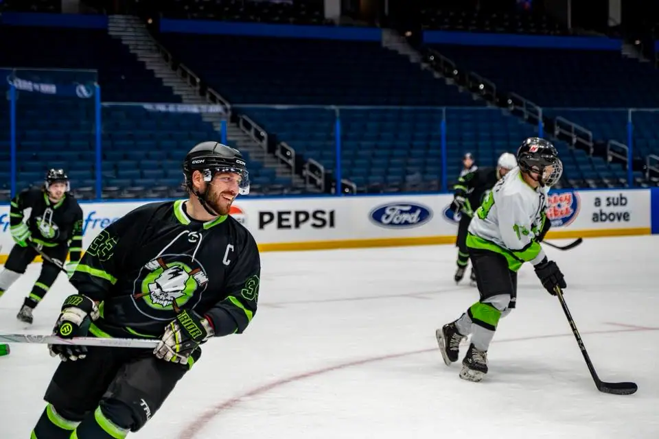 Dan Smitty skating at AdventHealth Center Ice